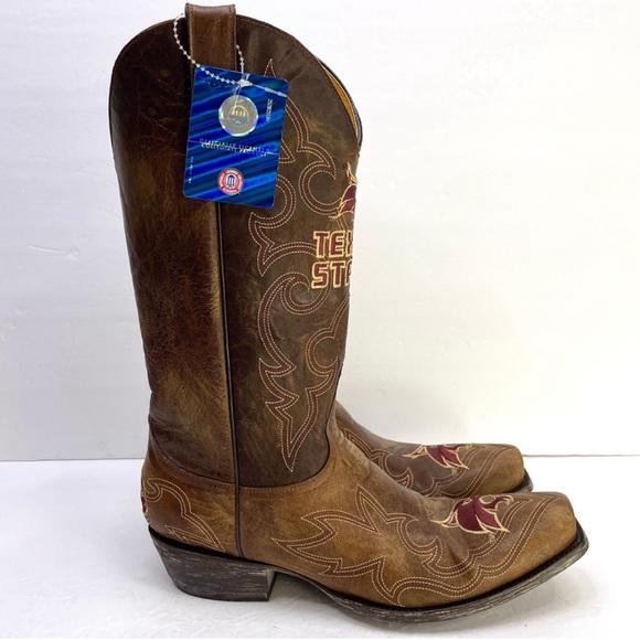 GAMEDAY BOOTS Texas State Bobcats NEW Embroidered Cowboy Boots Size 9.5 Men - Picture 2 of 9